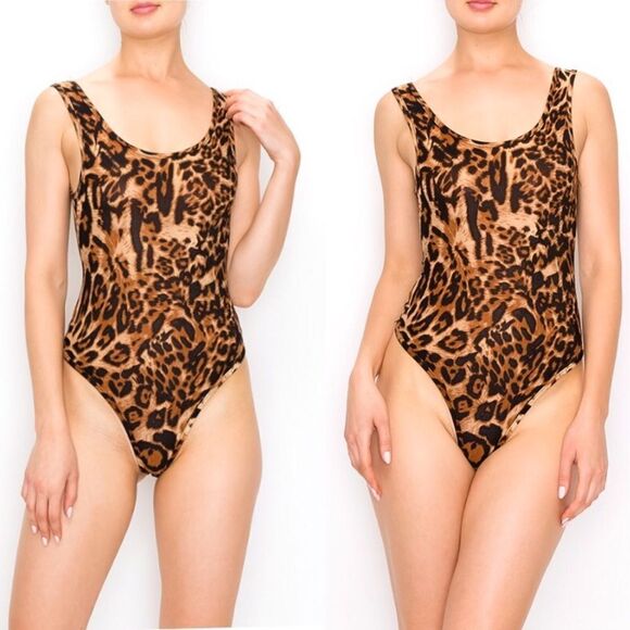 NWT Leopard Print Sleeveless Bodysuit- Snap Closure Festival Country Cowgirl - Picture 3 of 7